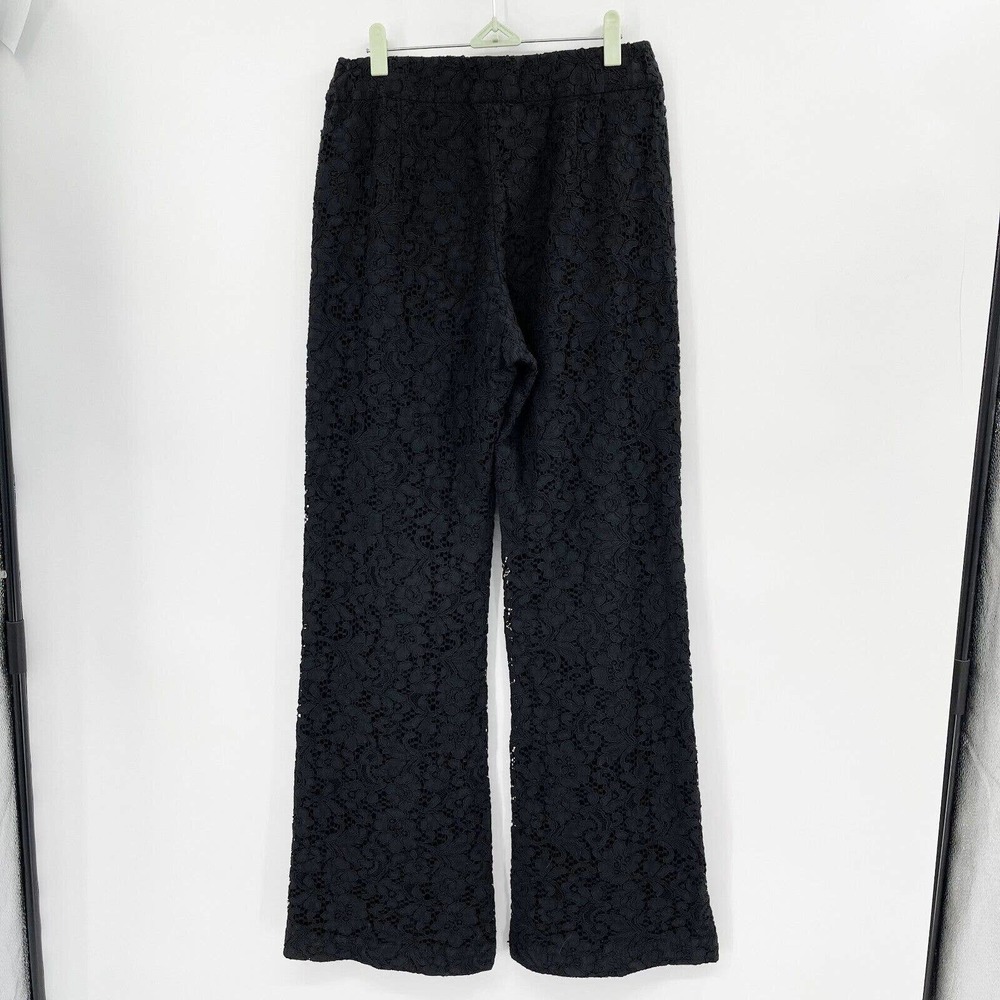 SB by Sachin & Babi Lace Wide-Leg‎ Pants Black Size 8 High Rise Side Zip Lined - Picture 5 of 10